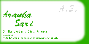 aranka sari business card